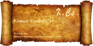 Komsa Csobán névjegykártya